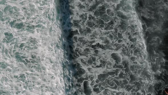 Best Aerial View of the Ocean. Waves Crushing on the Atlantic Coast in Tenerife, Canary Islands
