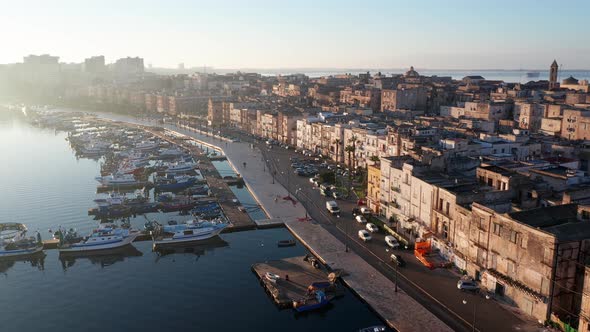 An aerial view of Taranto old town