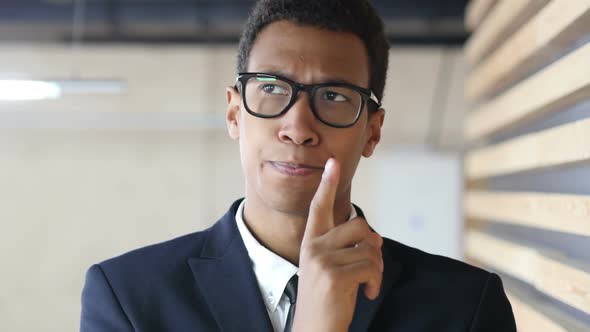 Thinking, Brainstorming, Pensive Businessman in Suit alt