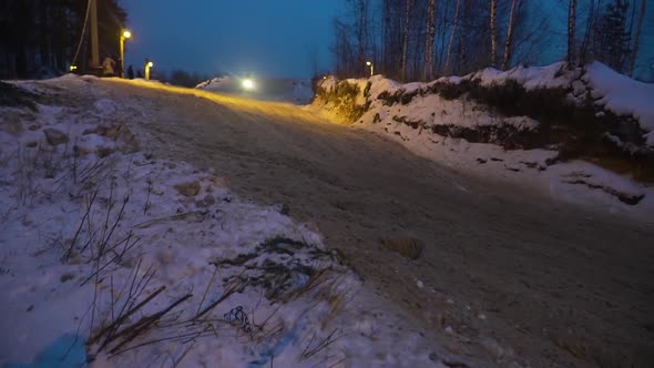 Snowmobile Races in the Winter Season, Russia. Championship on Snowmobiles  alt
