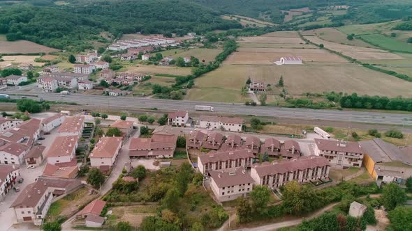 Aerial View Of A Town In Navarra Spain