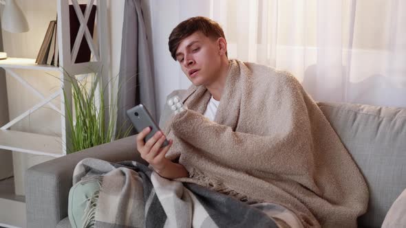 Online Meeting Sick Man Virus Disease Tired Fever alt