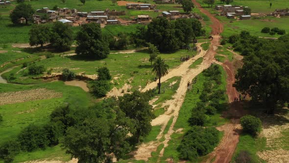 Africa Mali Village Aerial View 