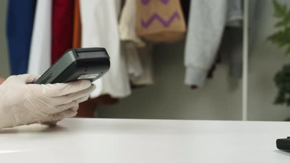 Payment By Credit Card Via the Terminal Without Entering the PIN Code Contactless Paying During alt