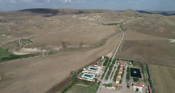 Vast Field And Pool Aerial View
