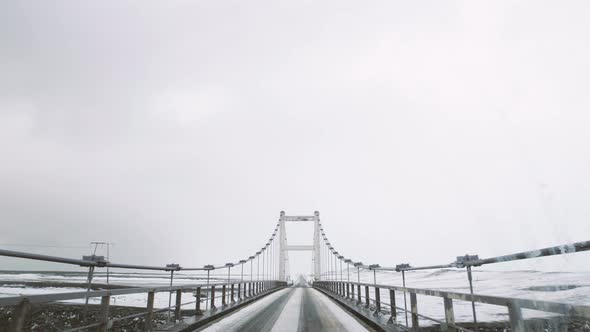 Car Driving on the Beautiful Road in Iceland alt
