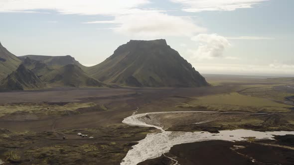 Glacier River coming from a melting Glacier Closeby - Global Warming alt