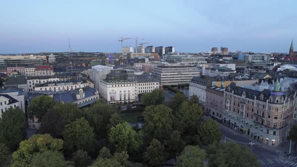 Aerial View of Stockholm City Downtown