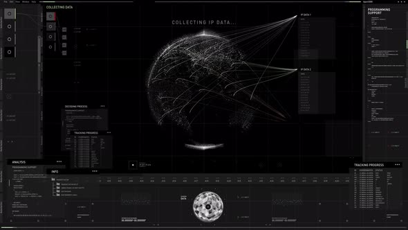 Innovative Spy Computer System Tracking Data Source Of Hacker Server ...