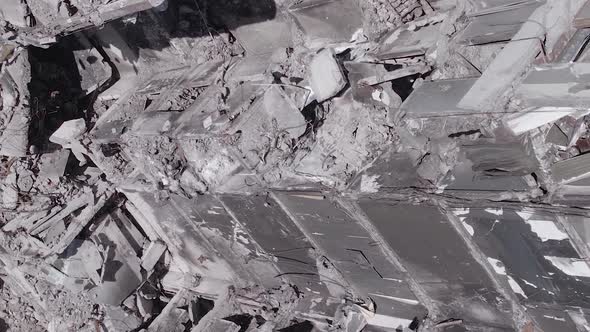 Vertical Video of the War in Ukraine  a Destroyed Building in Borodyanka alt