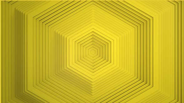 Sequential movement of the yellow hexagon rings