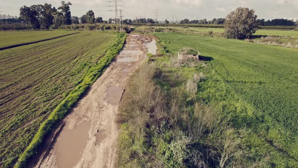 Over a muddy trail