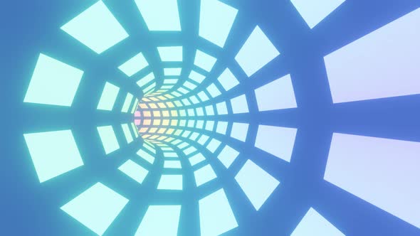 Flying through a retro tube in pastel colors. Looped animation.