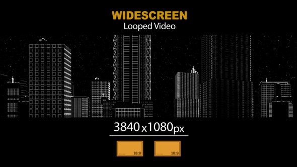 Widescreen Wireframe City Side 05