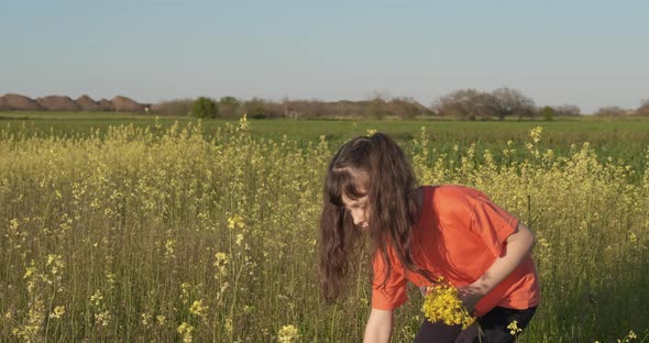 Child in the Country with Flowers alt