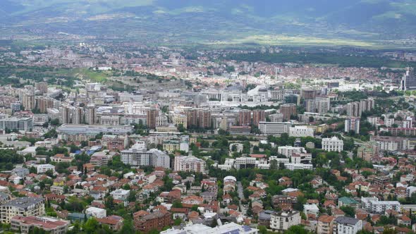 Cityscape View of Old Ottoman District and Capital Skopje, Macedonia