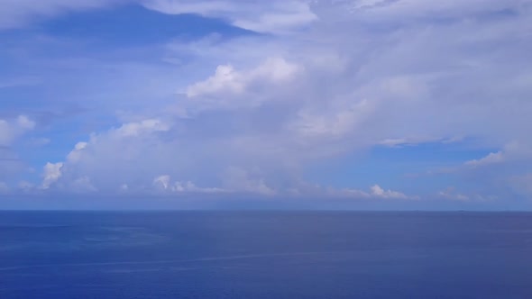 Drone panorama of sea view beach by ocean and sand background alt