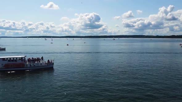 Boats and sail yachts in Poland lakes alt