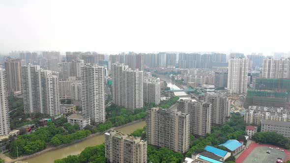 Flying Above City In China