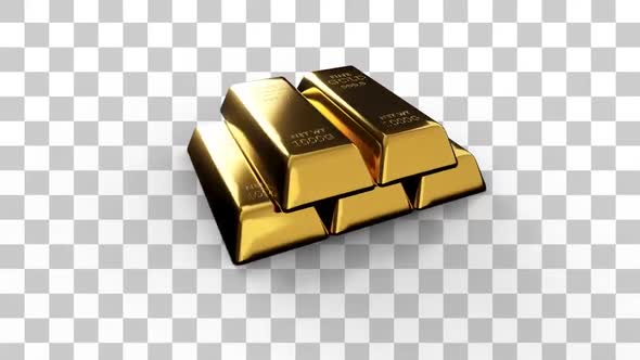 Gold Bars with Alpha Channel - 4K alt