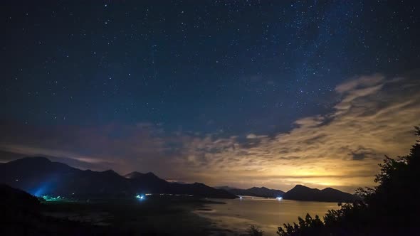 Skadar Lake Night Timelapse in Montenegro