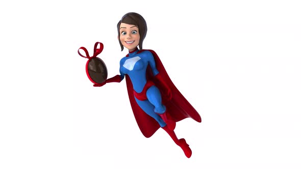 Fun 3D cartoon animation of a Super woman alt