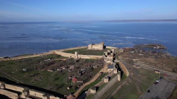 Aerial view of the Akkerman fortress in Belgorod-Dniester, Ukraine alt