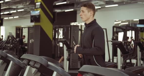 Jogger Running an the Gym