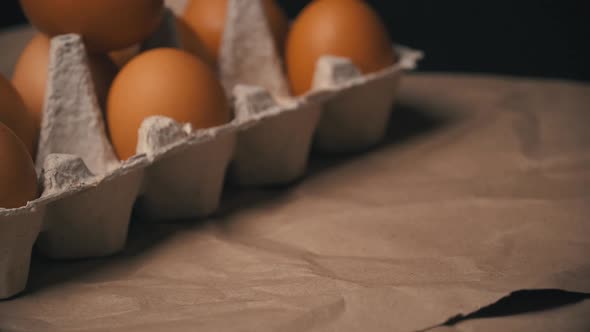Chicken Egg is Rolling Near the Container