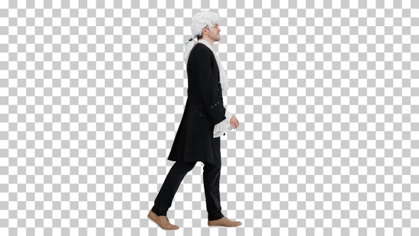 Man in old-fashioned laced frock coat, Alpha Channel alt