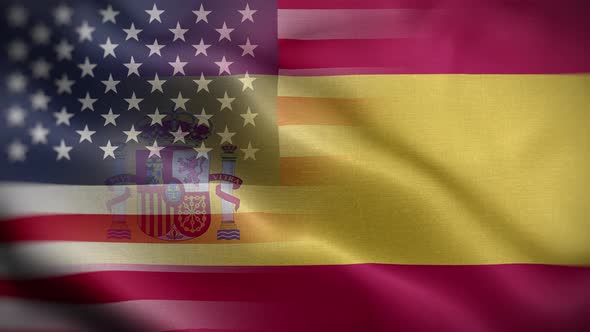 USA Spain Flag Loop Background 4K