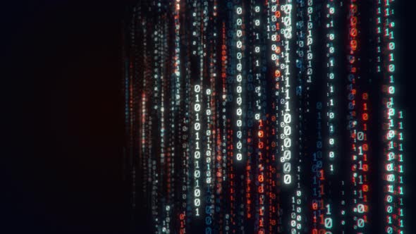 Digital Binary Data Streaming Code Matrix Background