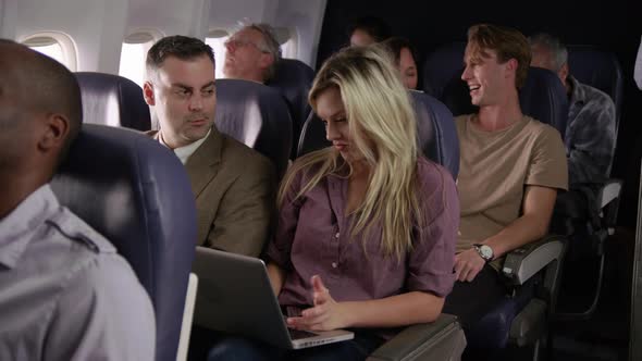 Passengers on airliner flight