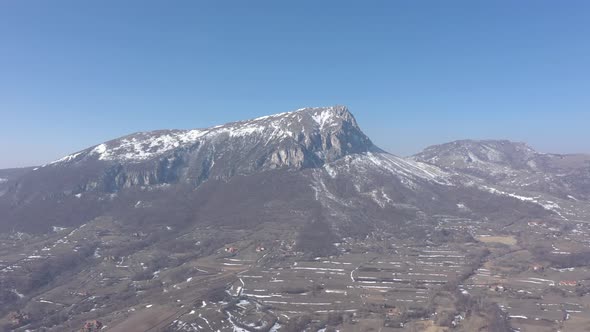 Daily scene with Stol mountain valley 4K aerial video alt