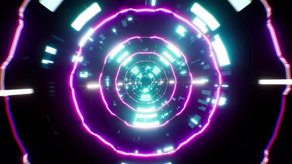 Abstract Cyberpunk Tunnel 4K 01, Motion Graphics | VideoHive