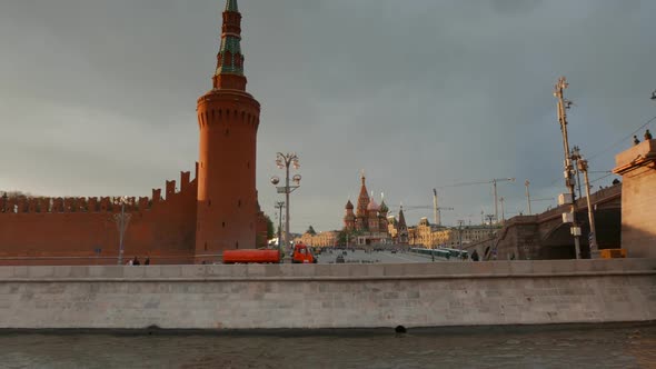 Passing By Moscow's Famous Red Square on a Boat