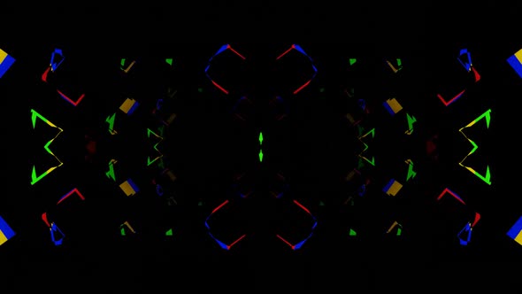 VJ Loop animation of shimmering neon tunnel, kaleidoscope 303 alt