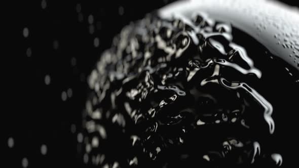 Abstract Pattern Pulsating Webbing Ferromagnetic, Black Moving Fluid, Chemical Liquid Substance alt