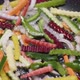 Chef placing vegetables into a hot pan stock video. vegetables cooking - VideoHive Item for Sale