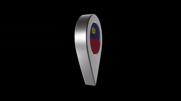 3d Animation Map Navigation Pointer With Liechtenstein Flag With Alpha Channel - 2K alt