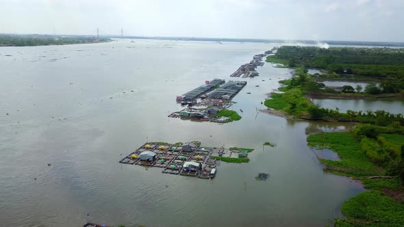 Mekong River Vietnamese Fish Farming Side Track