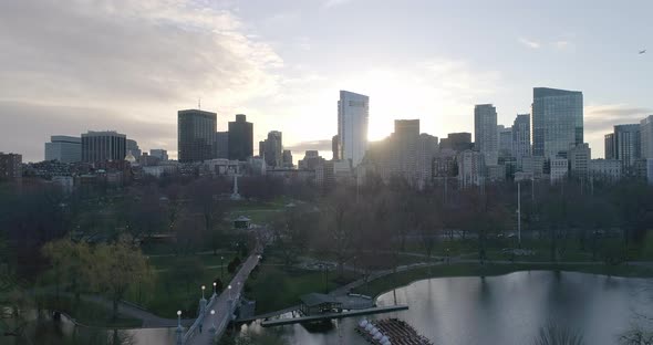 Flying Over Boston Common Park alt