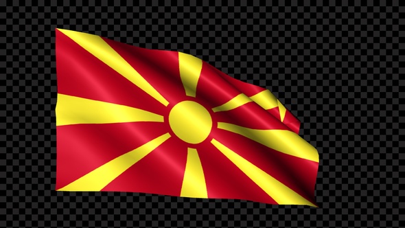 Macedonia Flag Blowing In The Wind Motion Graphics Videohive