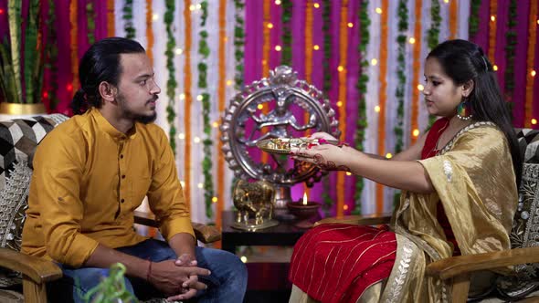 Indian Family Celebrating Raksha Bandhan Festival