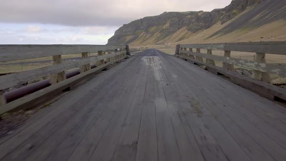 Aerial view of empty road in Iceland across beautiful countryside