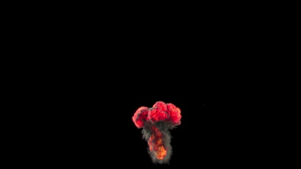 Fireball Explosion Realistic Flame With Sparks And Smoke