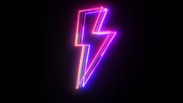 Neon Lightning Bolt