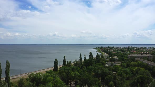 Aerial View Of The City Nikopol, Ukraine alt