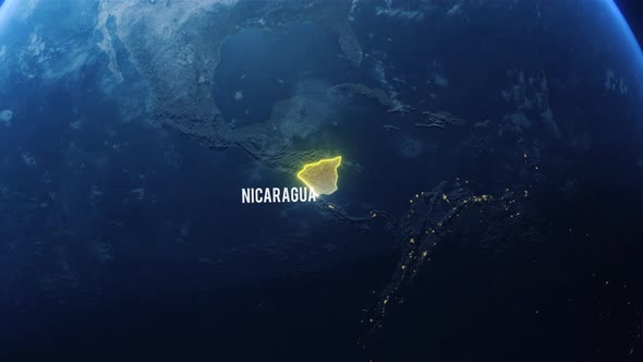 Earh Zoom In Space Nicaragua Country Alpha Output