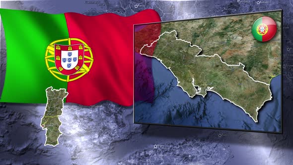Portugal Flag And Map Animation